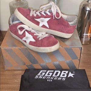 Red suede Superstar Golden Goose sneakers